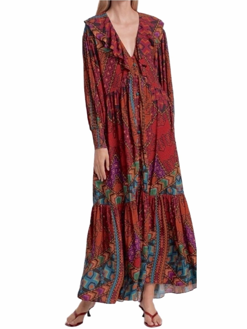 FARM RIO Striped Maxi Dress